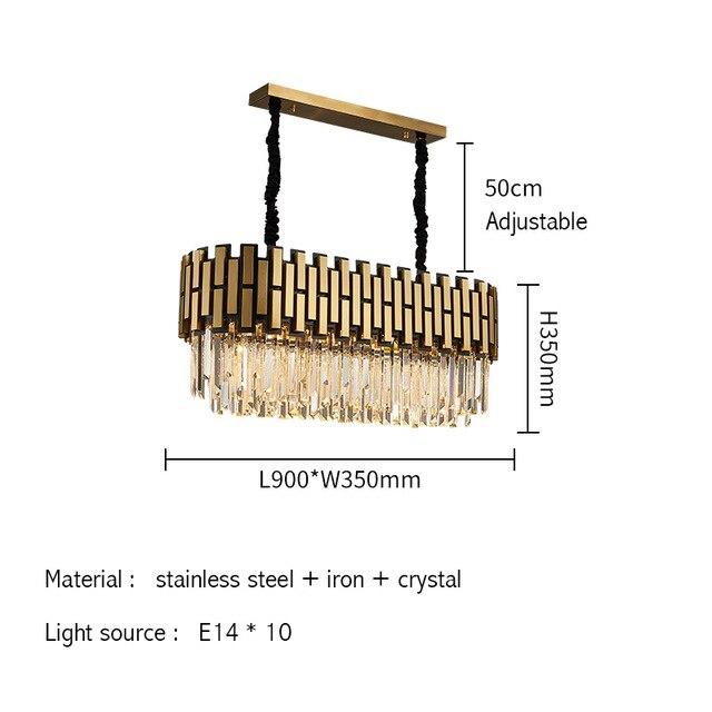 Modern Luxury Round Rectangle Crystal Chandelier Lighting For Dinning Room Living Room Indoor Light Fixtures Gold Chandeliers