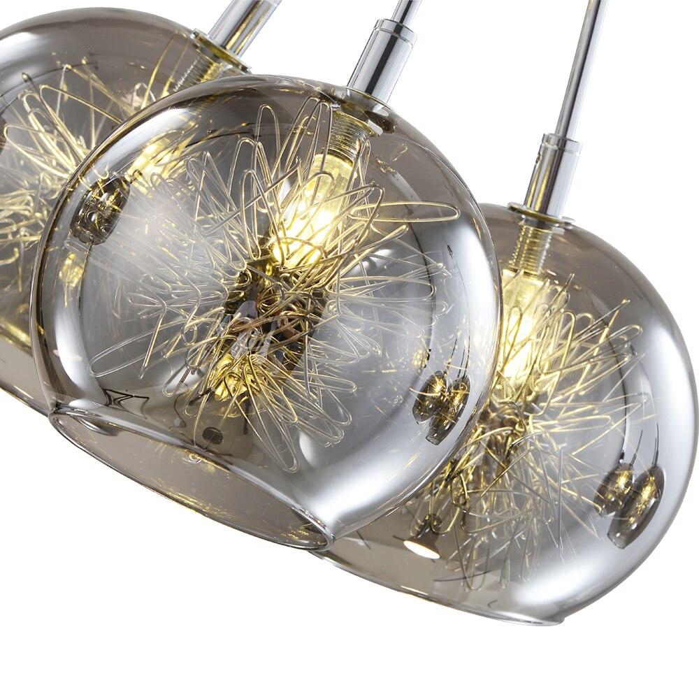Modern Smoke Gray Glass Chandelier