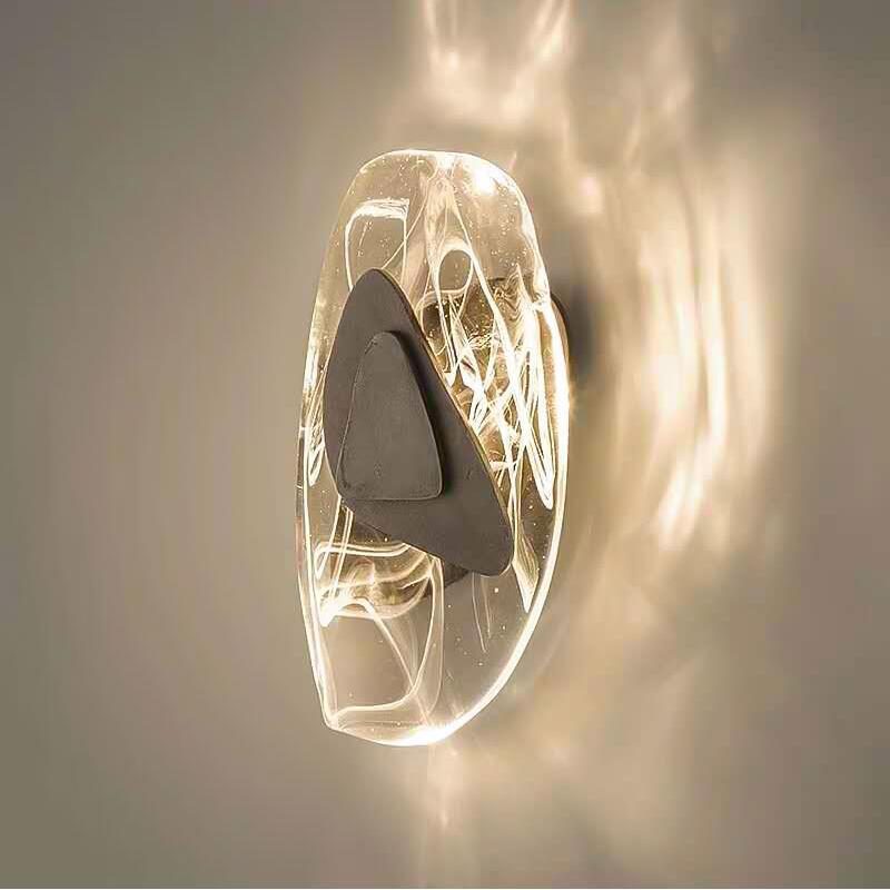 Modern Wall Sconce Lamp Shaped Crystal Stone Living Room Wall Led Hotel Creative Aisle Staircase Bedroom Bed Minimal Wall Lamp