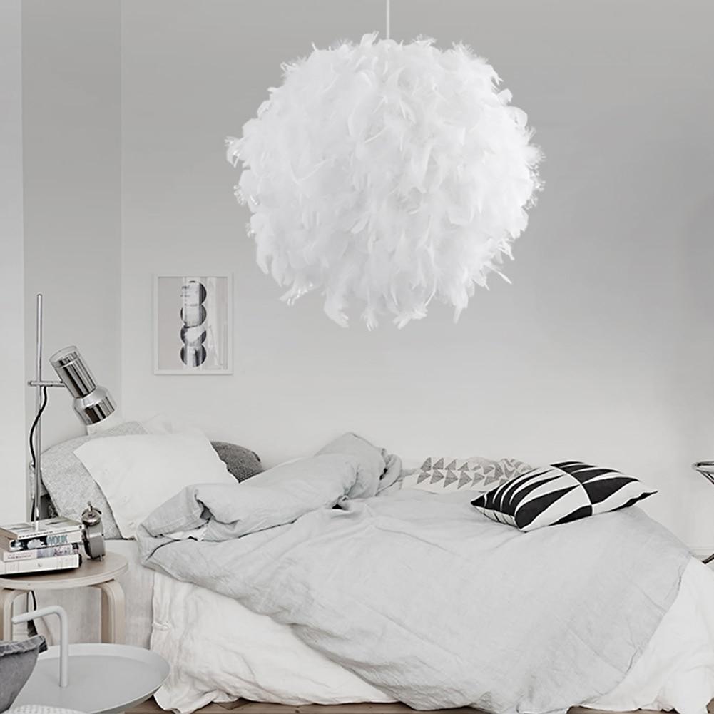 Pendant White Feather Ceiling Light