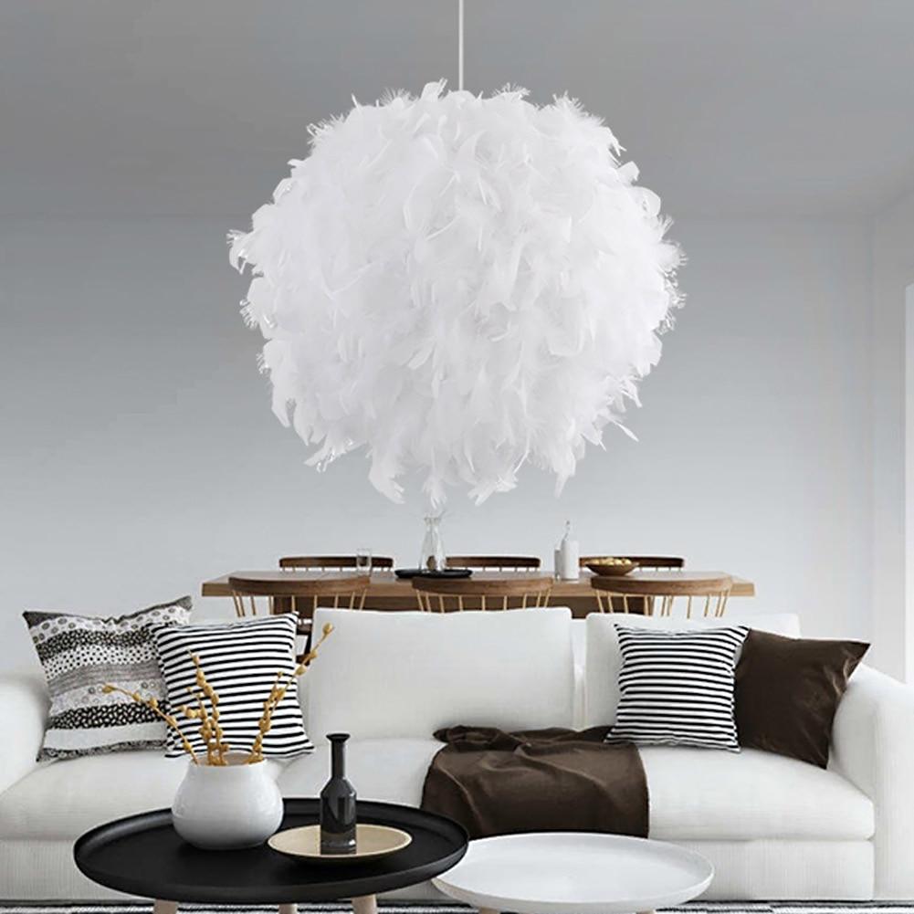 Pendant White Feather Ceiling Light