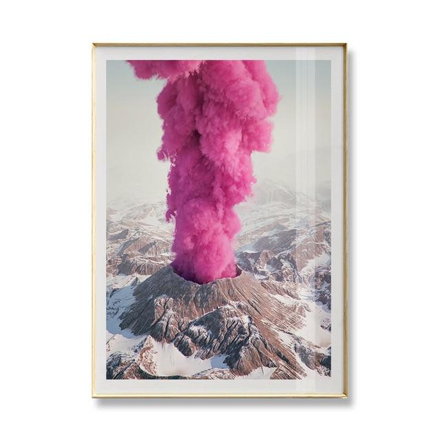 Pink Volcano Wall Poster | Home Decor Wall Art