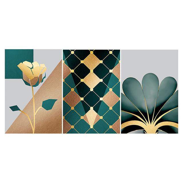 Posters and Prints Golden Modern Minimalistic Wall Art Geometric Floral Abstract Canvas Painting Nordic Decorative Painting