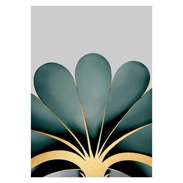 Posters and Prints Golden Modern Minimalistic Wall Art Geometric Floral Abstract Canvas Painting Nordic Decorative Painting