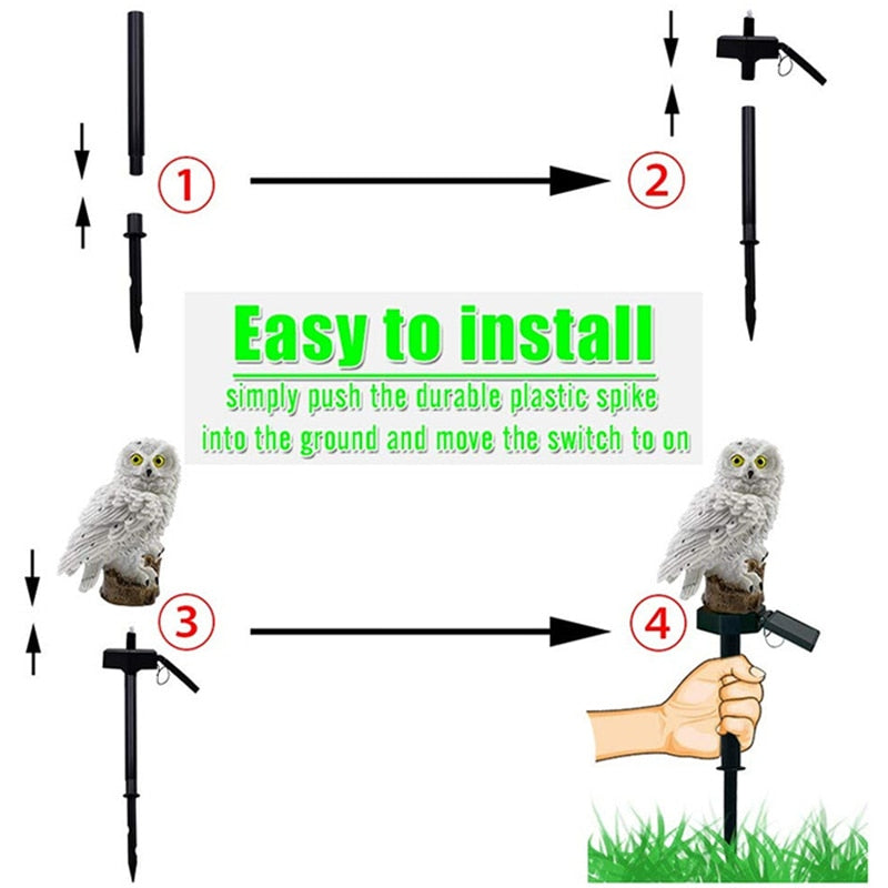 Owl Solar Power Garden Light