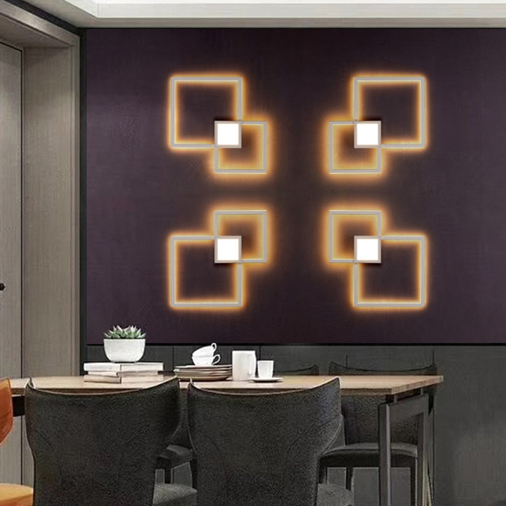 Black-White Square Wall Decoration Lamp