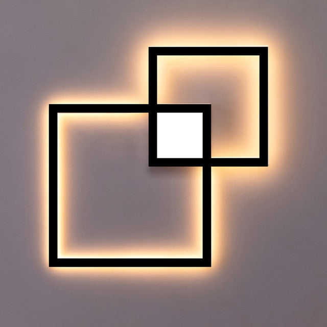 Black-White Square Wall Decoration Lamp