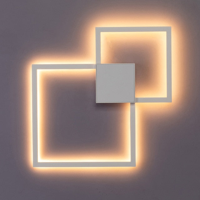 Black-White Square Wall Decoration Lamp