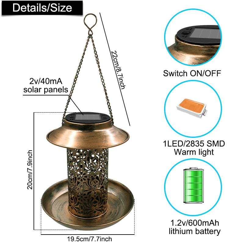 Pagone Solar Bird Feeder Light