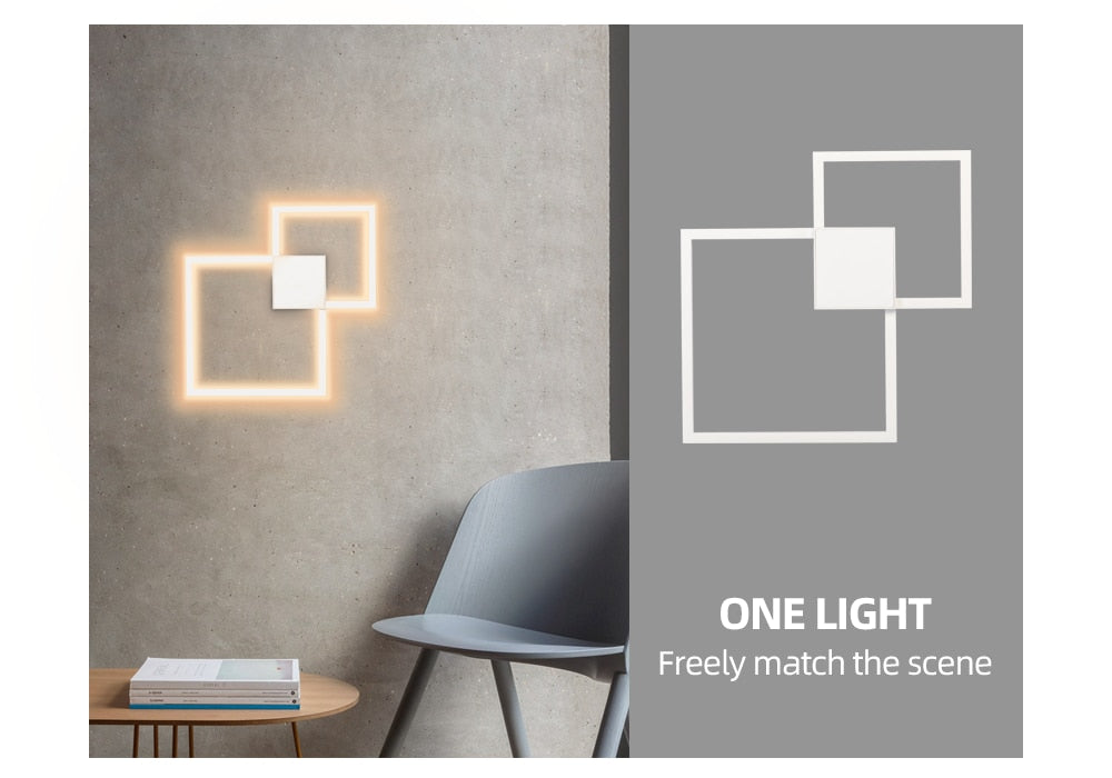 Black-White Square Wall Decoration Lamp