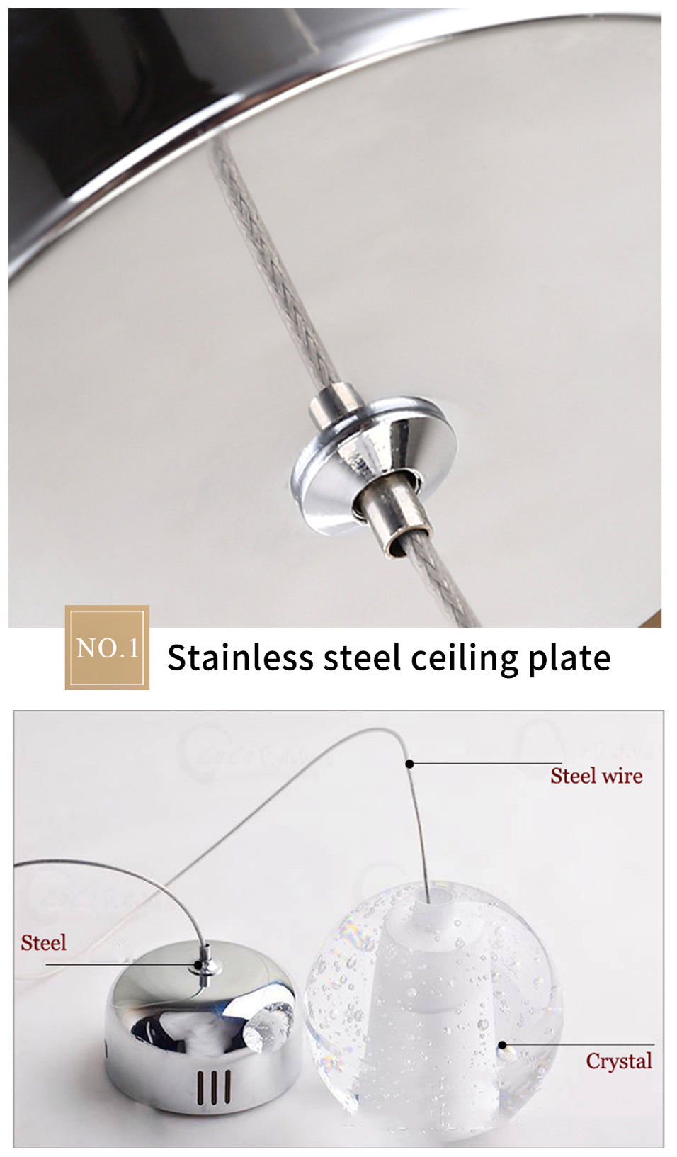 Virmys Modern Crystal Glass Pendant Light