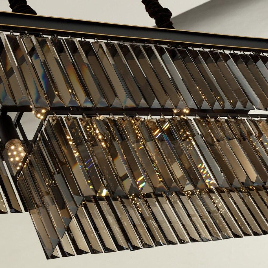 Rectangle Crystal Midnight Black Chandelier