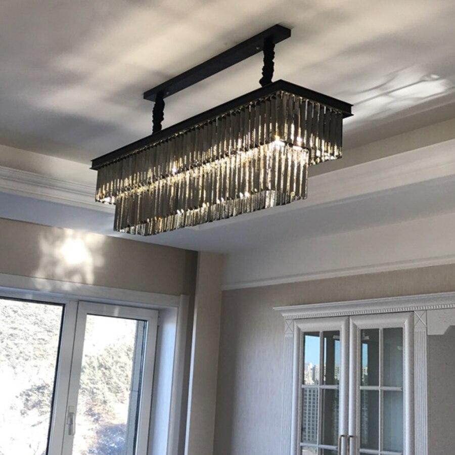 Rectangle Crystal Midnight Black Chandelier