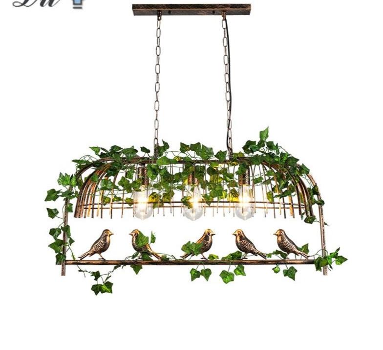 Retro Industrial Bird Garden Chandelier