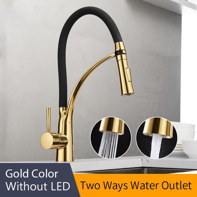 Rubber Chrome Pullable Kitchen Faucet