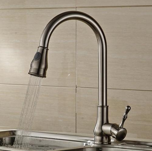 Rumi Antique Bronze Kitchen 360 Degree Pull Out Faucet