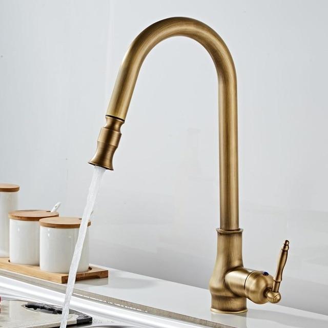 Rumi Antique Bronze Kitchen 360 Degree Pull Out Faucet