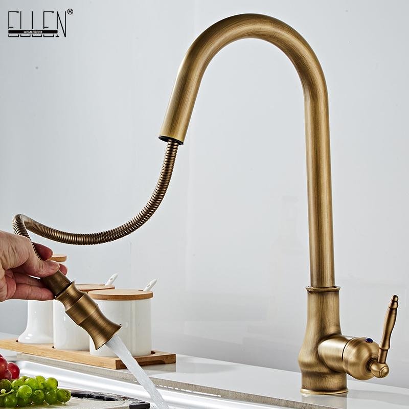 Rumi Antique Bronze Kitchen 360 Degree Pull Out Faucet