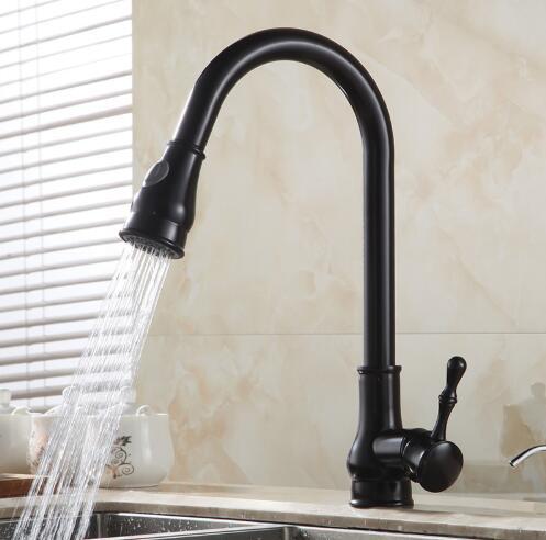 Rumi Antique Bronze Kitchen 360 Degree Pull Out Faucet