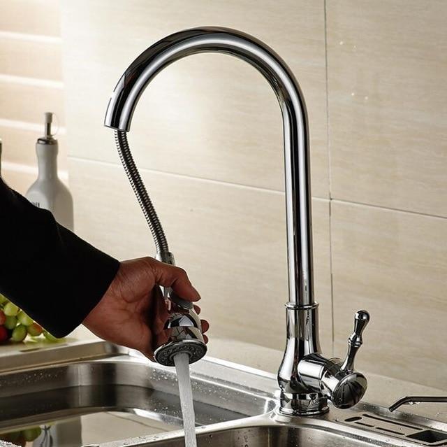Rumi Antique Bronze Kitchen 360 Degree Pull Out Faucet