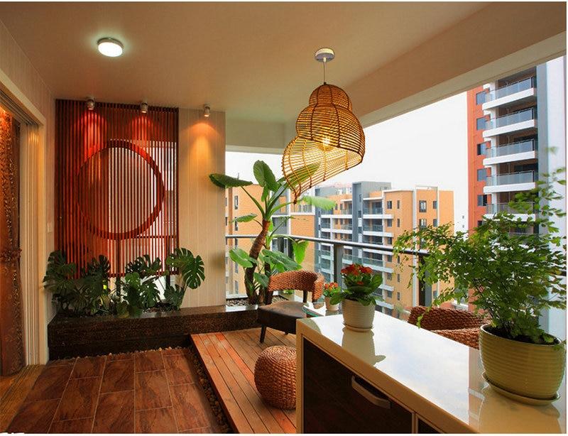 Sea Shell Snail Bamboo 9.8" to 13" Wide LED Pendant Lamp Shade