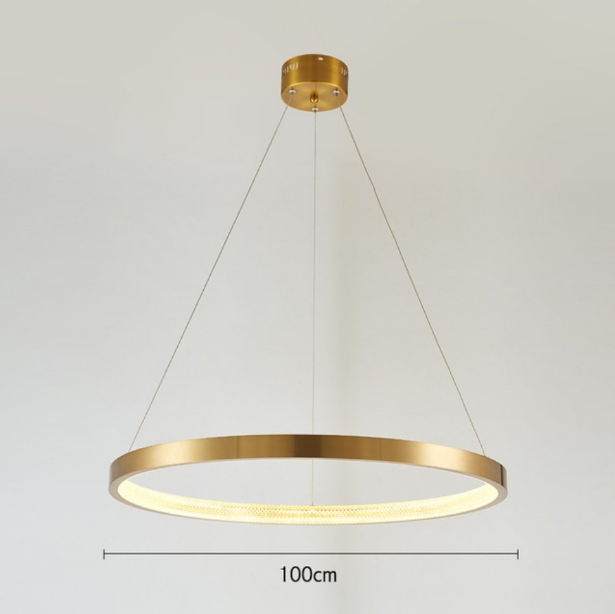 Semiflush Luxury Gold Circular Ring Chandelier - Avenila Luxury Selects