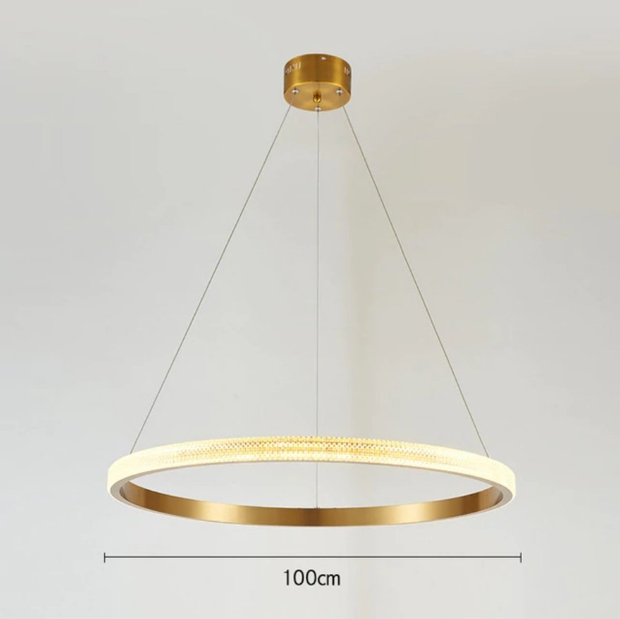 Semiflush Luxury Gold Circular Ring Chandelier - Avenila Luxury Selects