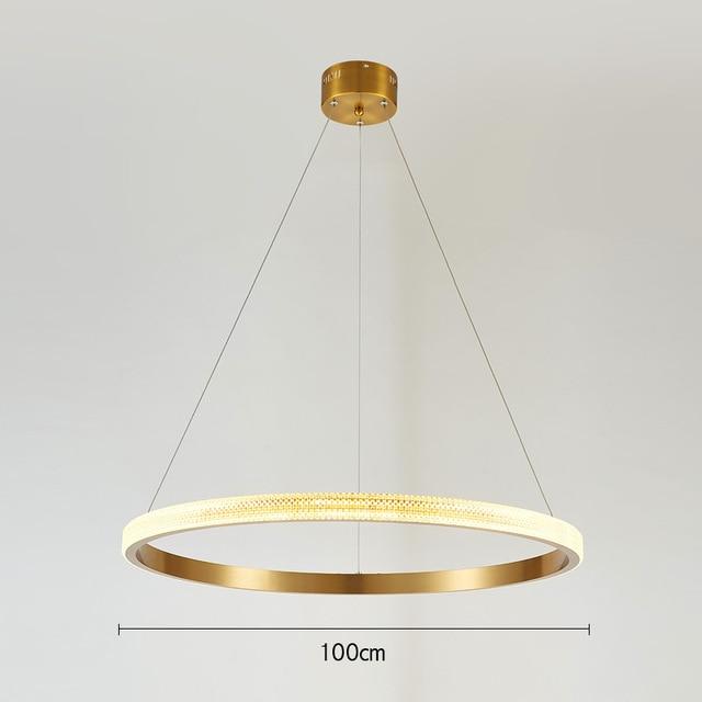 Semiflush Luxury Gold Circular Ring Chandelier - Avenila Luxury Selects