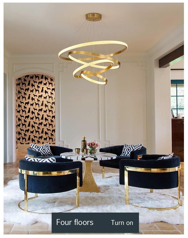 Semiflush Luxury Gold Circular Ring Chandelier - Avenila Luxury Selects