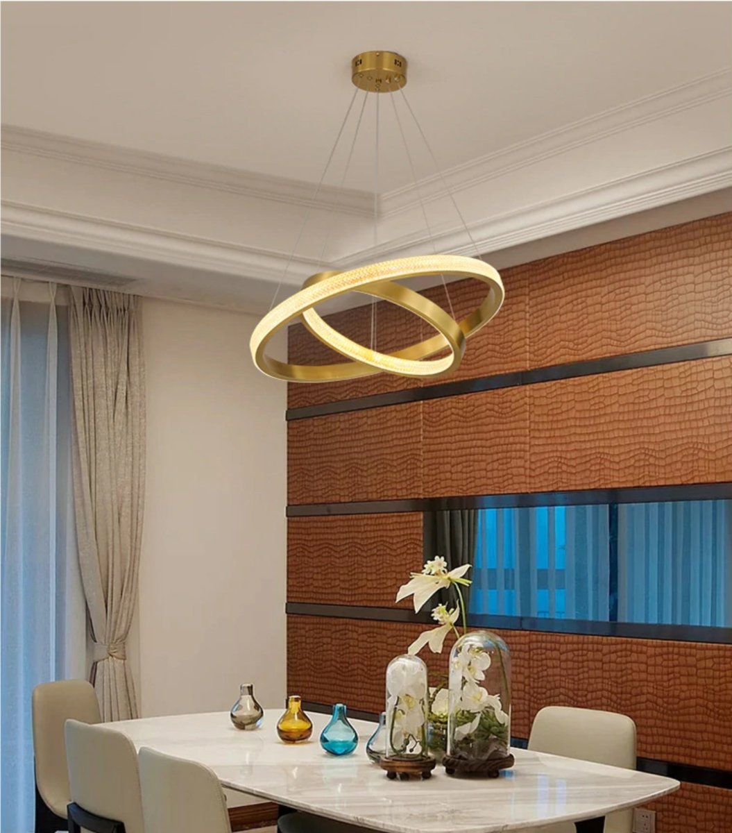 Semiflush Luxury Gold Circular Ring Chandelier - Avenila Luxury Selects