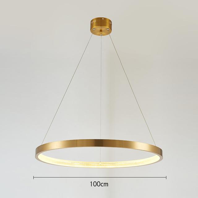 Semiflush Luxury Gold Circular Ring Chandelier - Avenila Luxury Selects