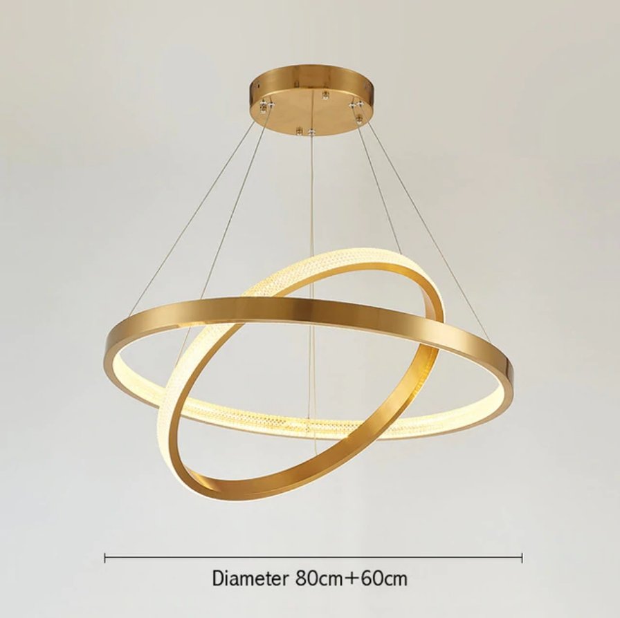 Semiflush Luxury Gold Circular Ring Chandelier - Avenila Luxury Selects