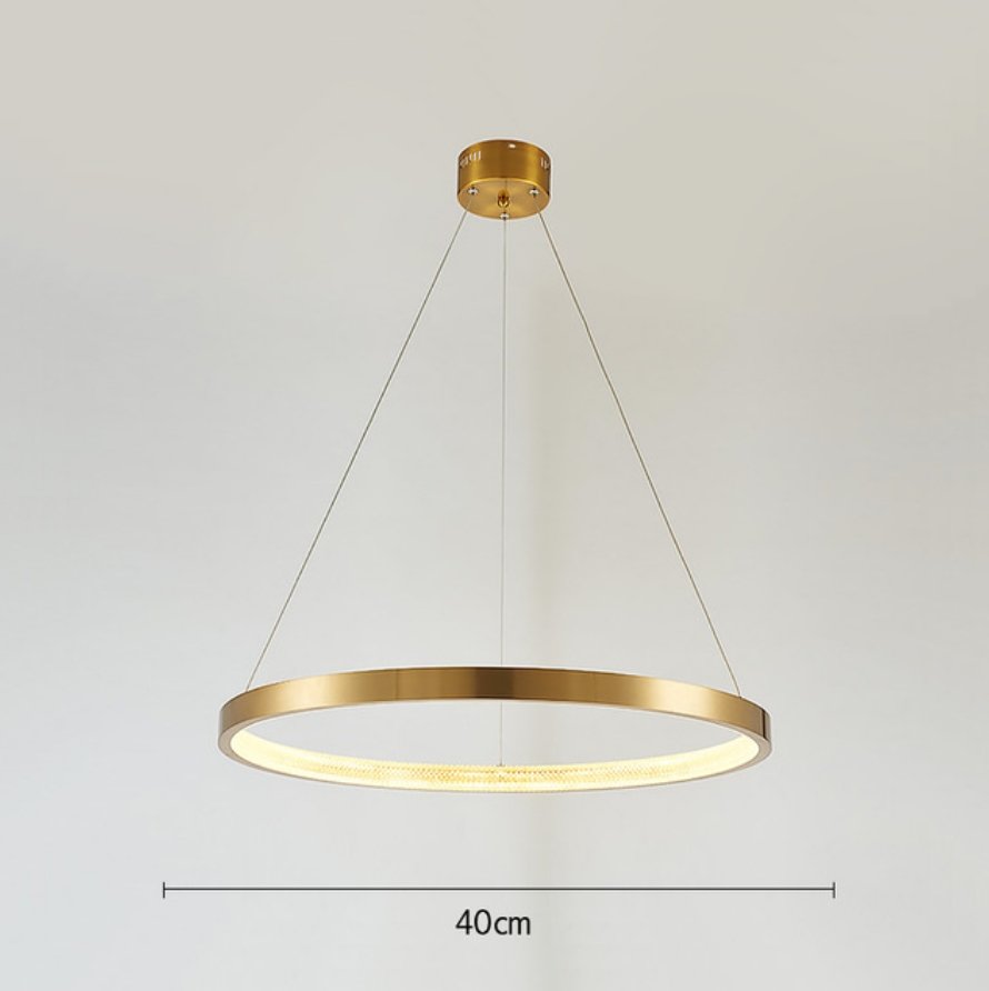 Semiflush Luxury Gold Circular Ring Chandelier - Avenila Luxury Selects
