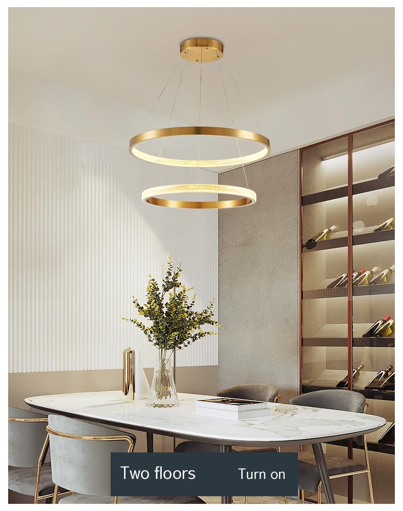 Semiflush Luxury Gold Circular Ring Chandelier - Avenila Luxury Selects
