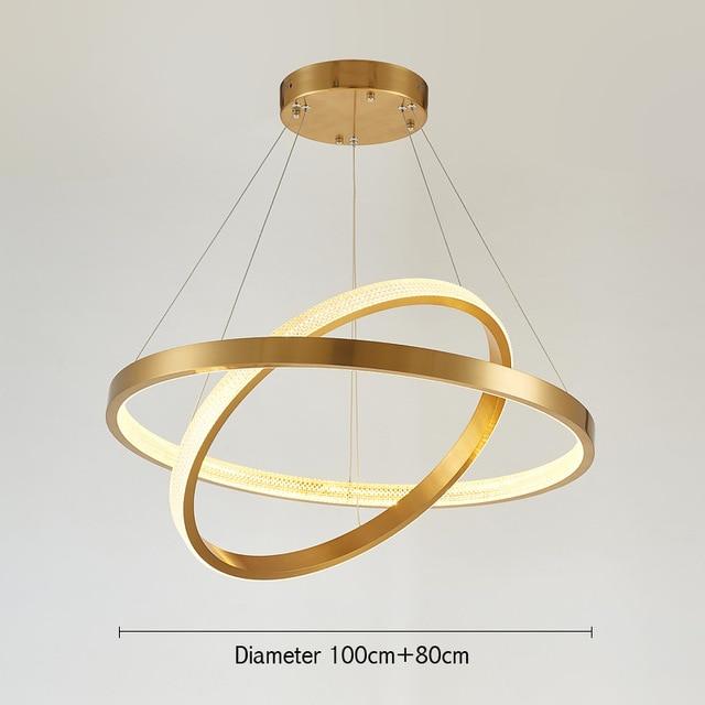 Semiflush Luxury Gold Circular Ring Chandelier - Avenila Luxury Selects