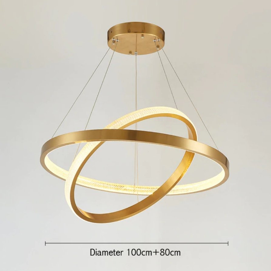Semiflush Luxury Gold Circular Ring Chandelier - Avenila Luxury Selects