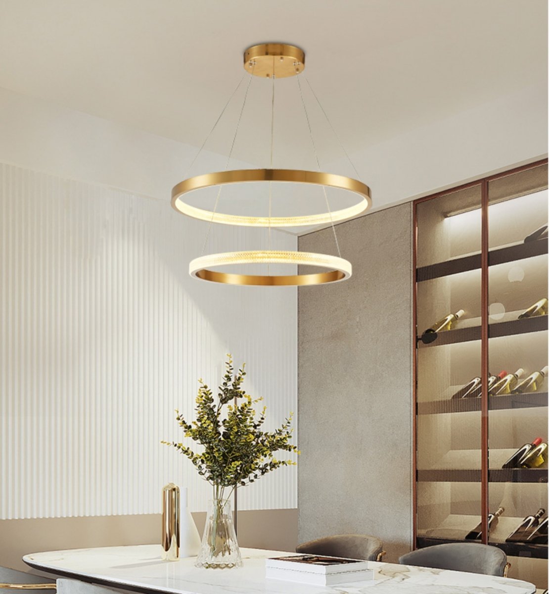 Semiflush Luxury Gold Circular Ring Chandelier - Avenila Luxury Selects