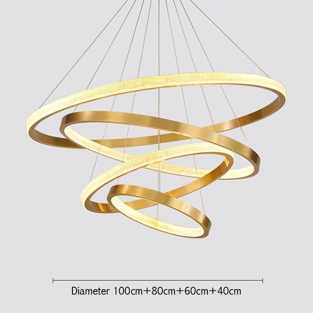 Semiflush Luxury Gold Circular Ring Chandelier - Avenila Luxury Selects