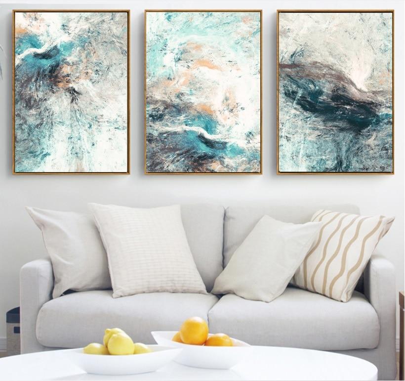 Simple Abstract Distortion Canvas Paintings Modular Pictures Wall Art Canvas Unframed