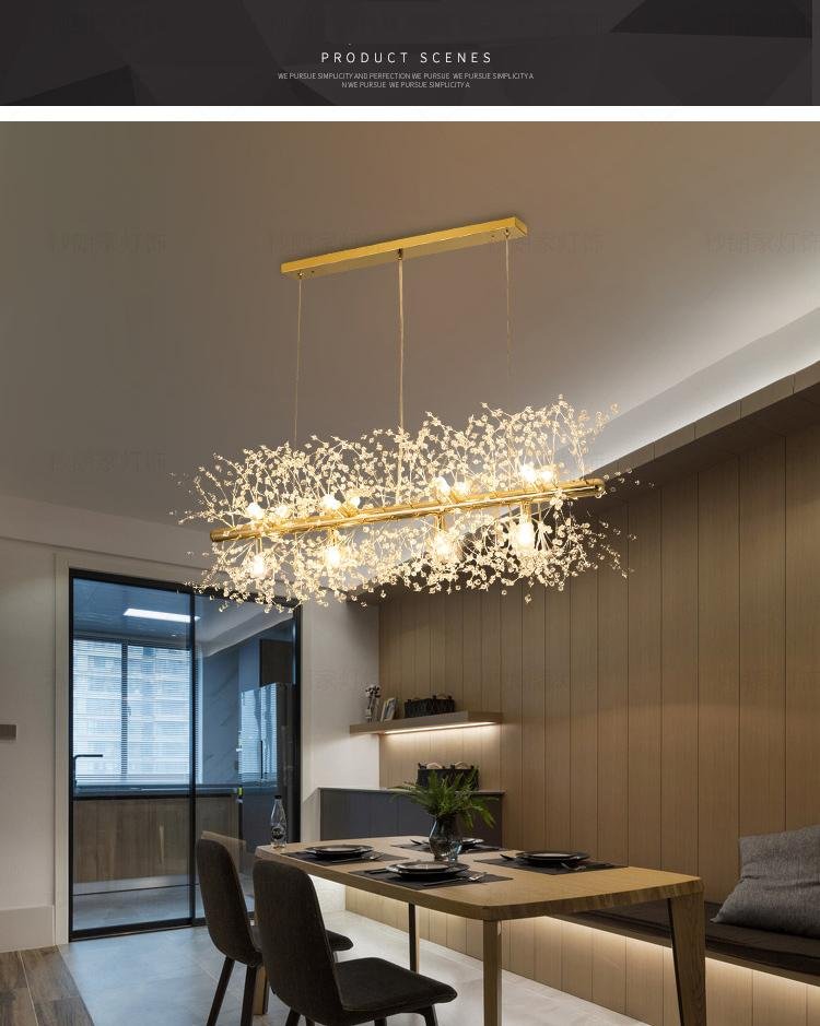 Snowflake Crystal Living or Dining Room Chandelier