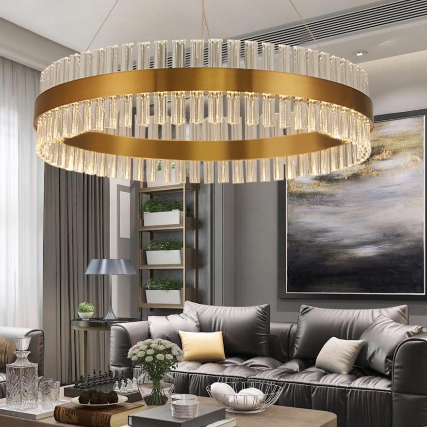 Sofrey Gold Bronze K9 Crystal Chandelier