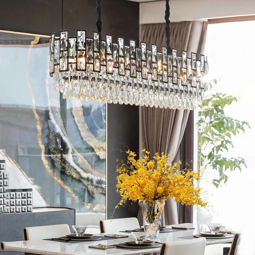 Sofrey Modern Black & White Crystal Chandelier