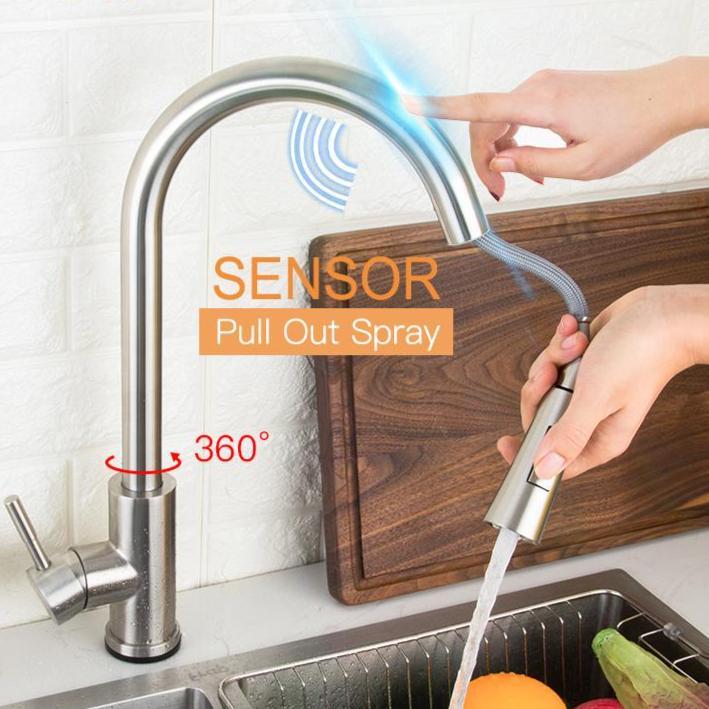 Stainless Steel 360 Degree Touch Control Smart Kitchen Faucet
