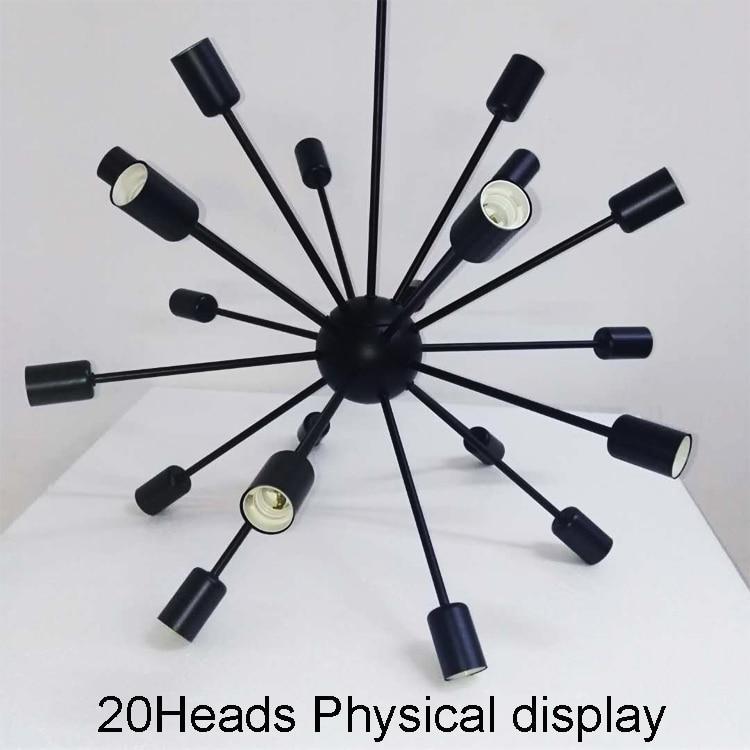 Vintage Industrial 25 1/2"W Sputnik Pendant 12/16/18/20 Metal Head Light