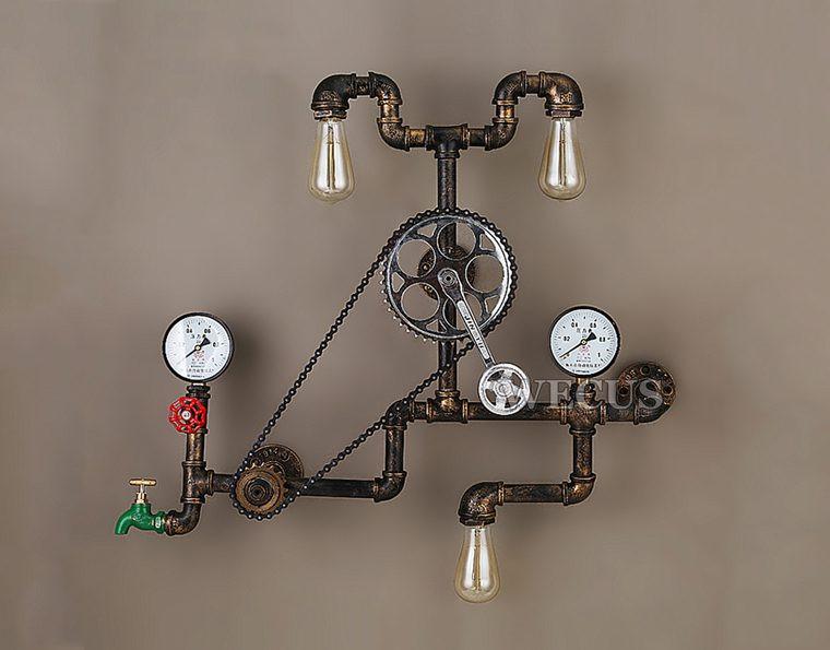 Vintage Steampunk Industrial Wall Light