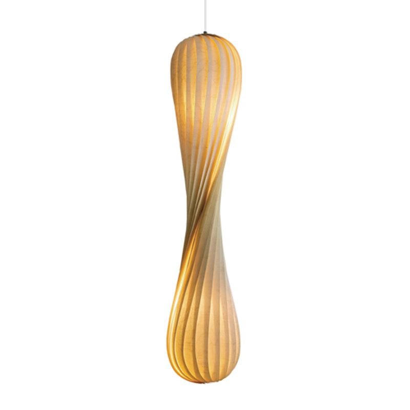 Wood curvy pendant light